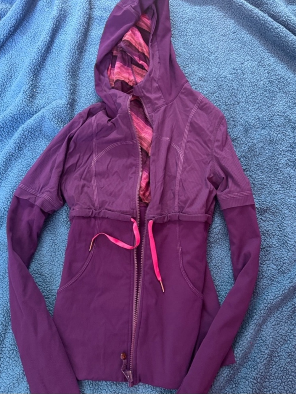 Lululemon Reversible Jacket Purple Pink Size 2 Hooded - Picture 5 of 7